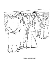 A coloring page of the titanic
